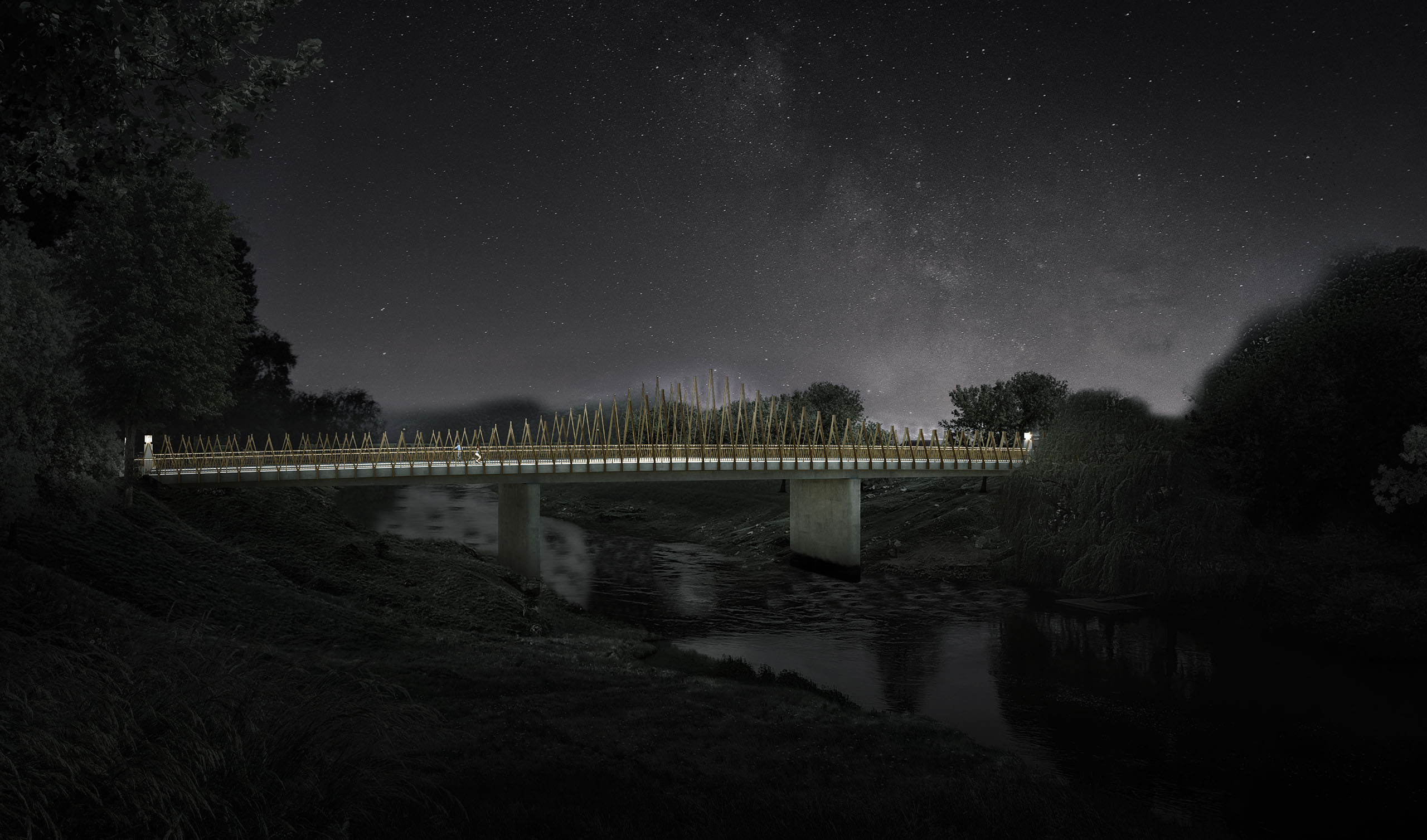 Brücke Schepsdorf Visualisierung Nacht
